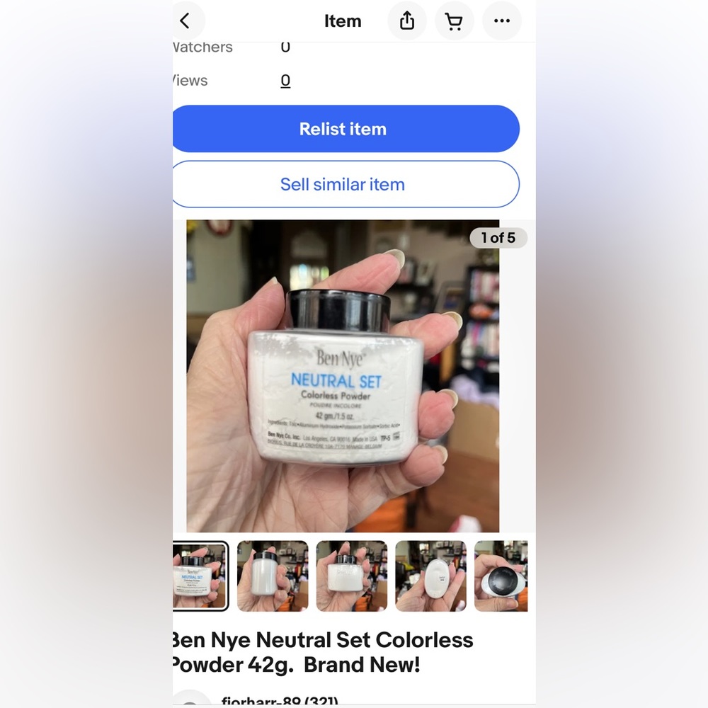 Ben Nye Neutral Set Colorless Powder 42g.  New!